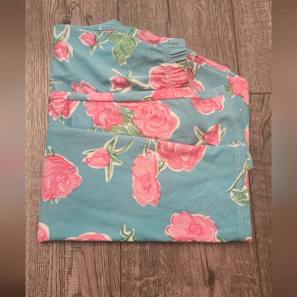 Simply Southern Womens Green Pink Leggings  One Size S M L. Excellent Condition - Picture 4 of 7